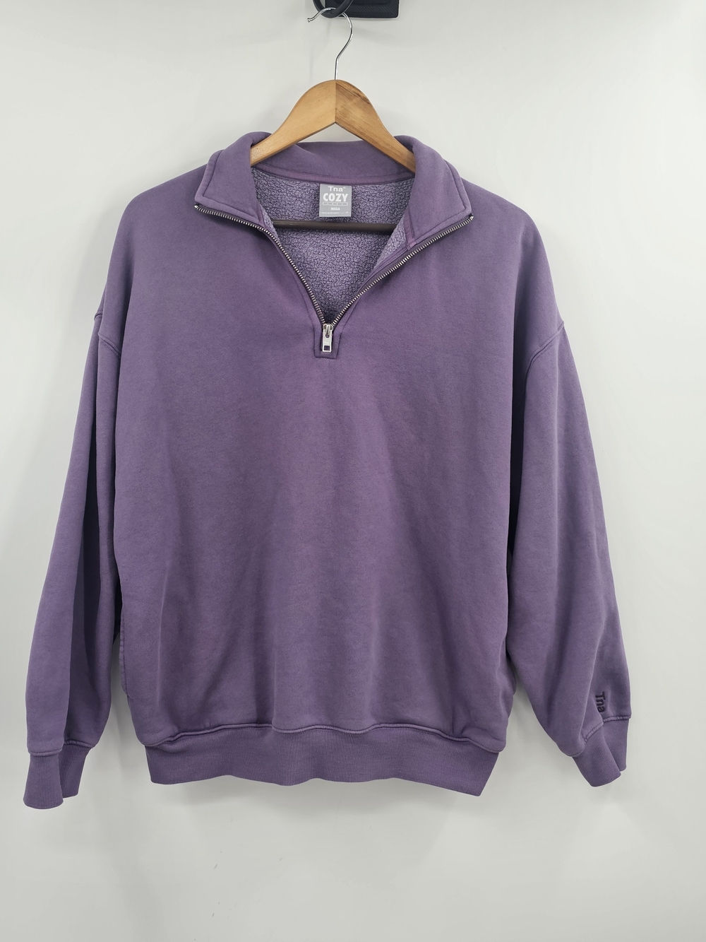 Aritzia TNA Half-Zip Pullover Sweatshirt Purple Size 2 (Medium)